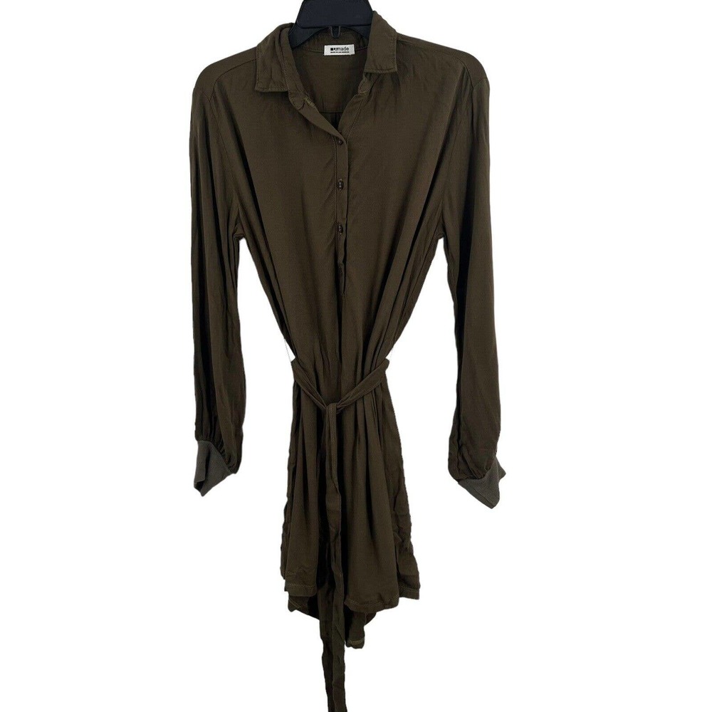 LAMade Green Shirt Dress Small New